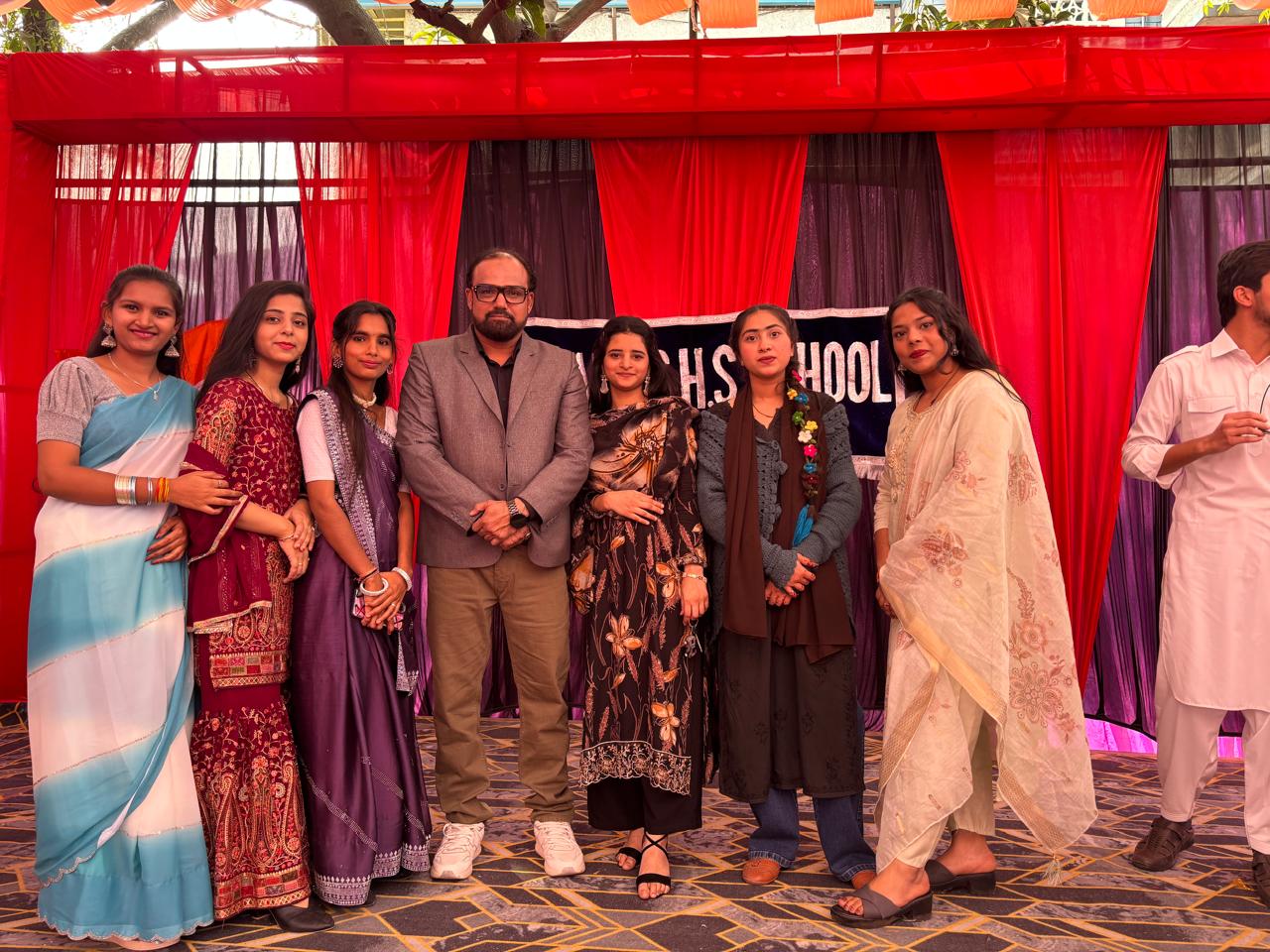 Students and faculty during a recognition moment at Saint Ann's School